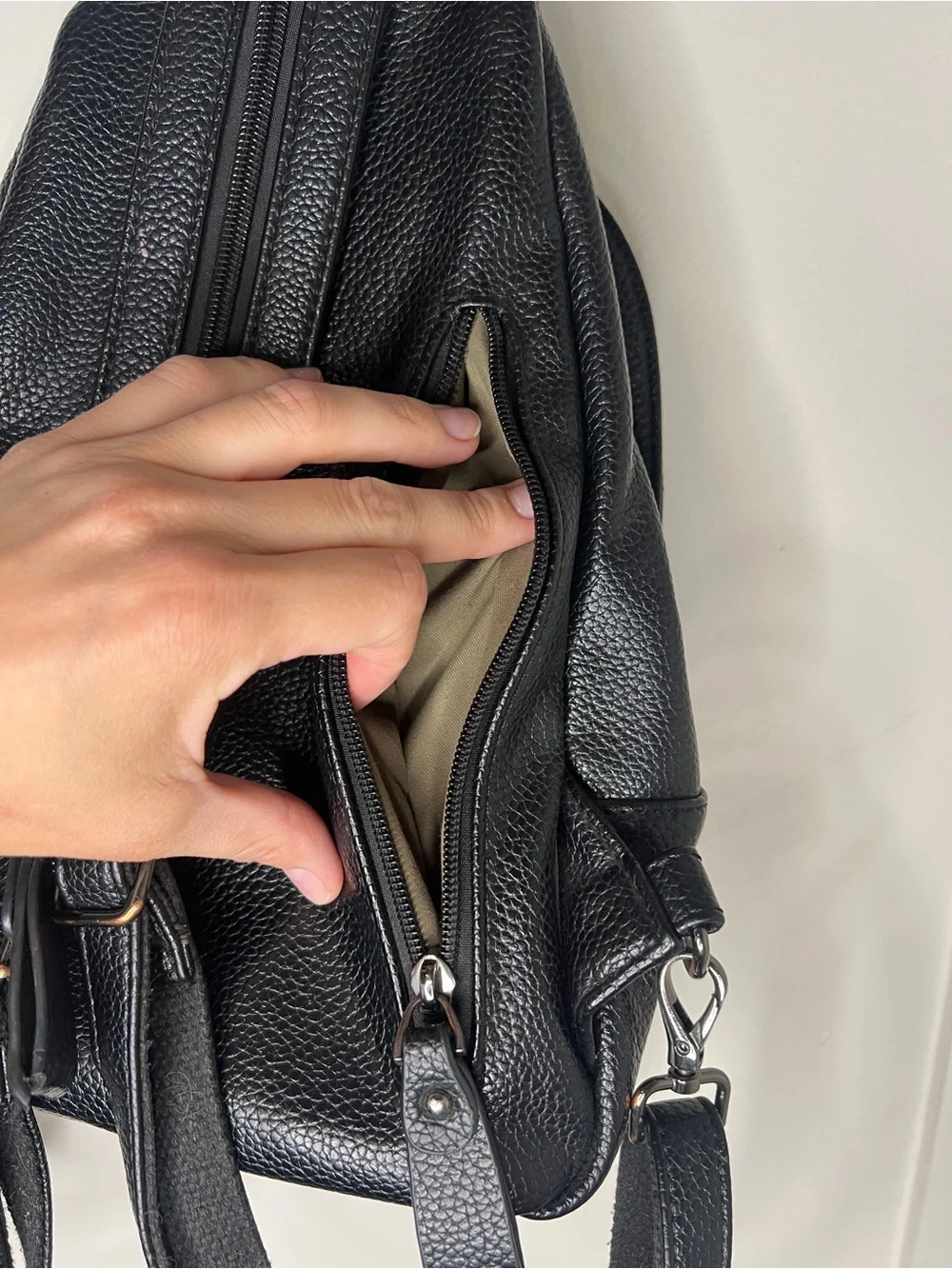 Vintage Black Leather Backpack